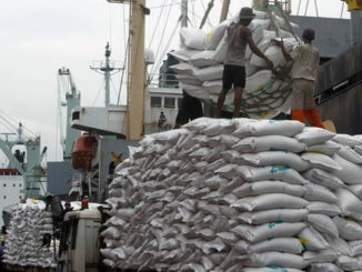 Workers unload 42,494 tonnes of Thai rice at the Tanjung Priok harbour in Jakarta_militarymen